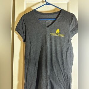 Golden shores cannabis v neck shirt